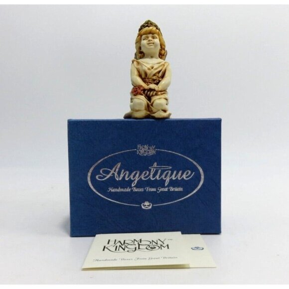 HARMONY KINGDOM Angel Fleur-de-lis 2.5" Boxed 1996 ANFL Vintage - Picture 2 of 10